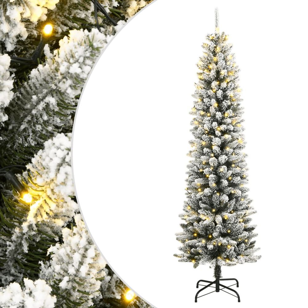 Sapin de noël artificiel 300 led et neige floquée 240 cm