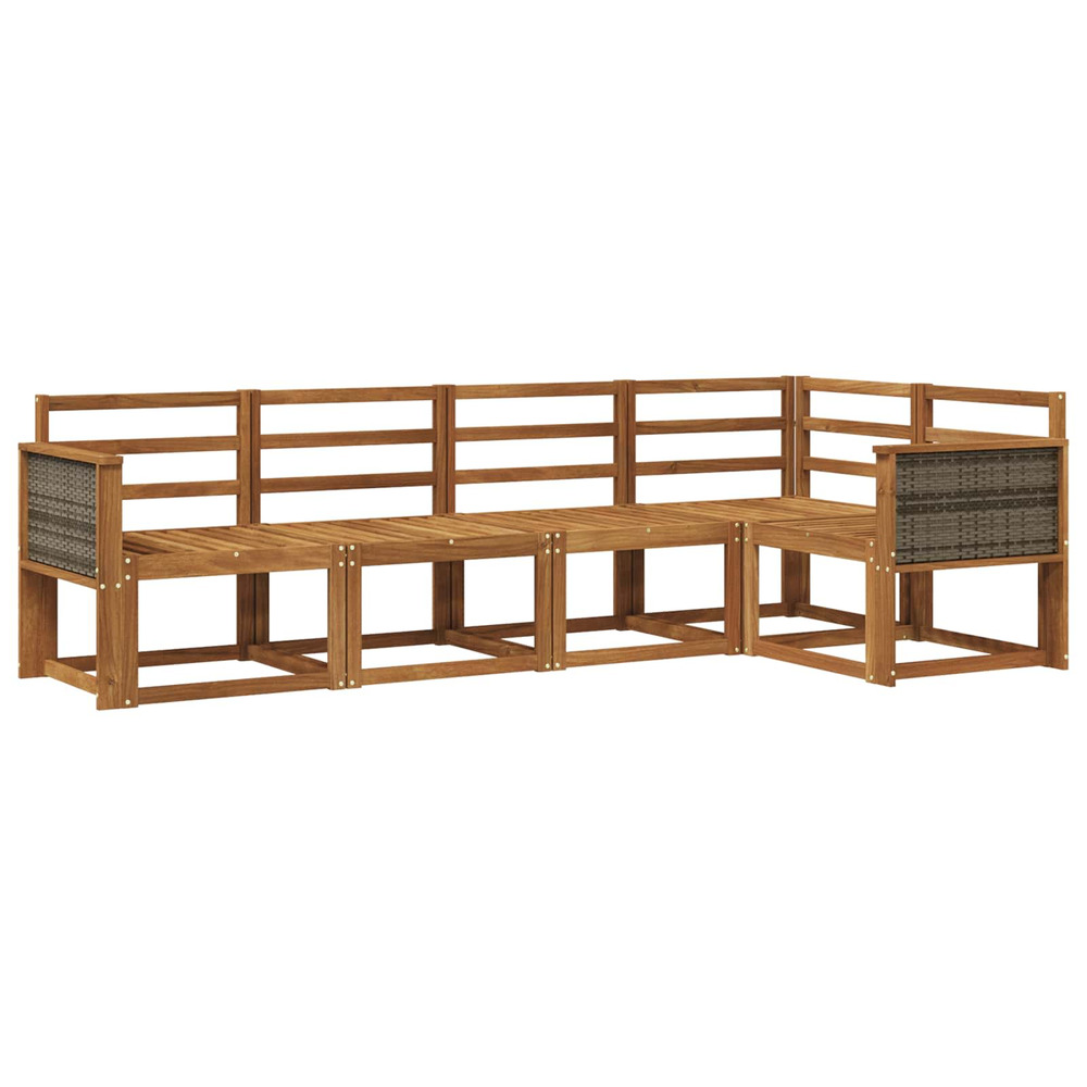 Ensemble de canapés d'extérieur 5 pcs naturel
