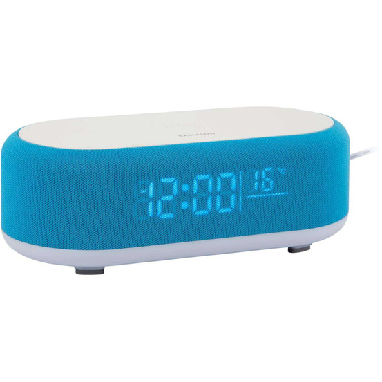 Reveil avec chargeur induction et enceinte bluetooth vogue bleu