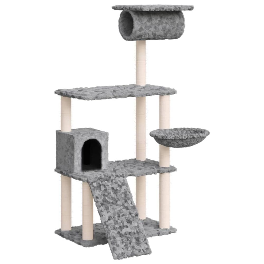 Arbre à chat avec griffoirs en sisal gris clair 131 cm