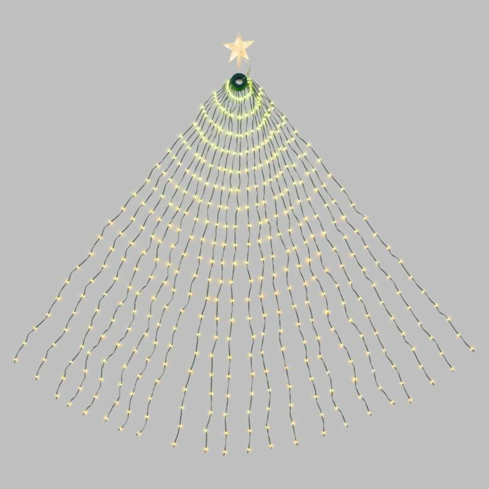 Rideau manteau led multicolores pour sapins 240cm 440 gouttes de lumière pixel led lotti