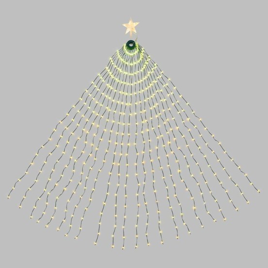 Rideau manteau led multicolores pour sapins 240cm 440 gouttes de lumière pixel led lotti