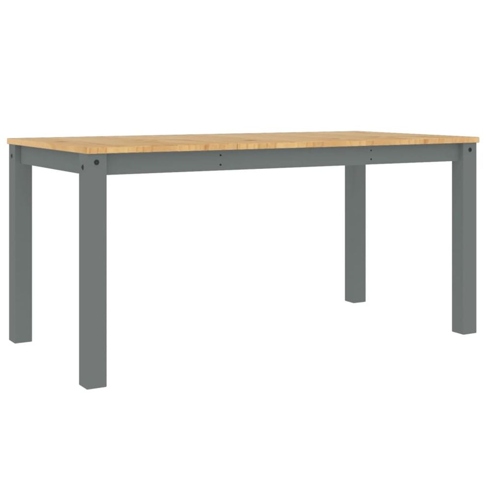 Table à manger panama gris 160x80x75 cm bois massif de pin