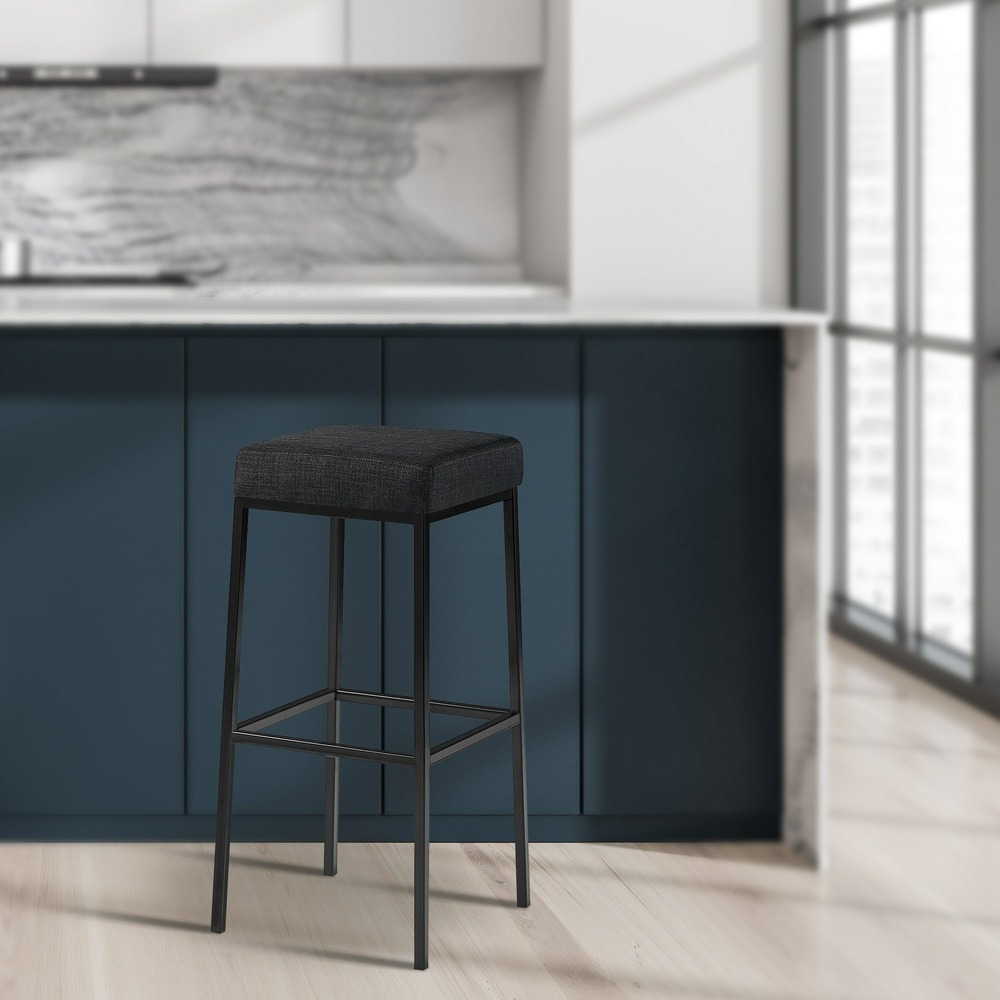 Lot de 2 tabourets de bar montreal 80 tissu noir