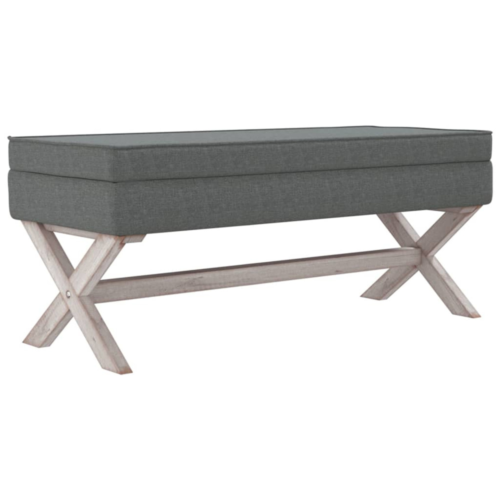 Tabouret de rangement gris foncé 110x45x49 cm tissu