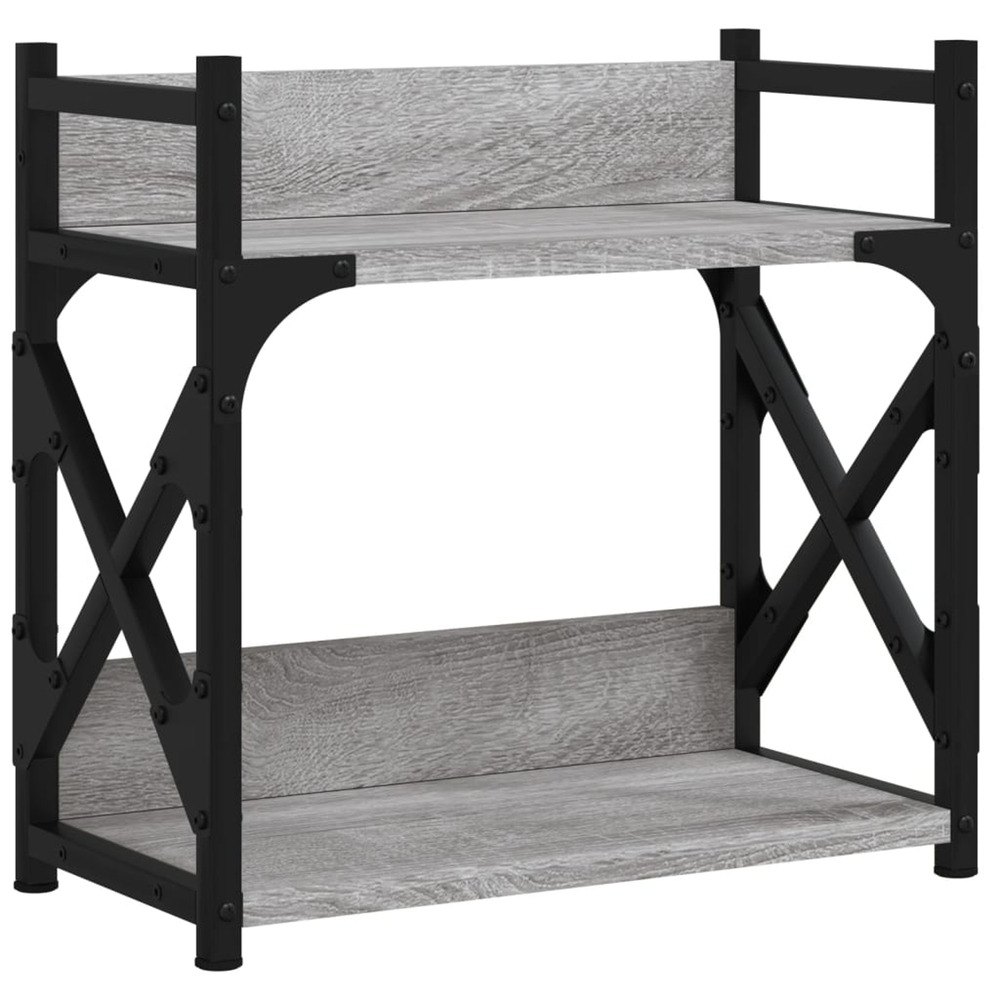 Support d'imprimante à 2 niveaux sonoma gris 40x20x40 cm