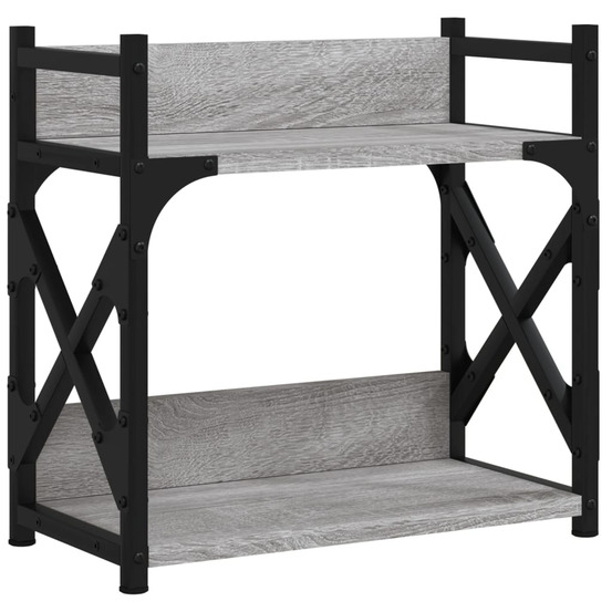 Support d'imprimante à 2 niveaux sonoma gris 40x20x40 cm