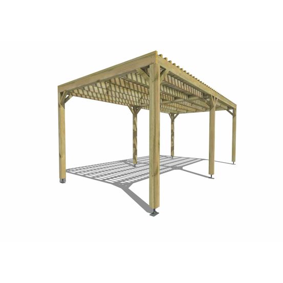 Pergola bois • 6m x 3m • indépendante • sens largeur • lattage bois • livraison comprise