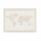 Carte du monde en liège - woody map aquarelle coloniale / 90 x 60 cm / sans cadre