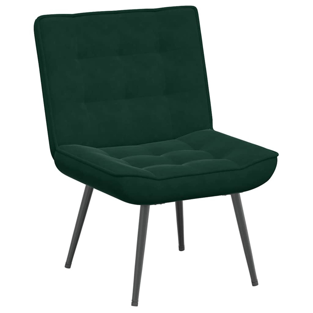 Chaise de relaxation vert foncé 64x74x84 cm velours