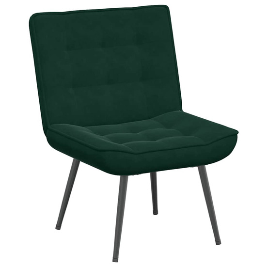 Chaise de relaxation vert foncé 64x74x84 cm velours