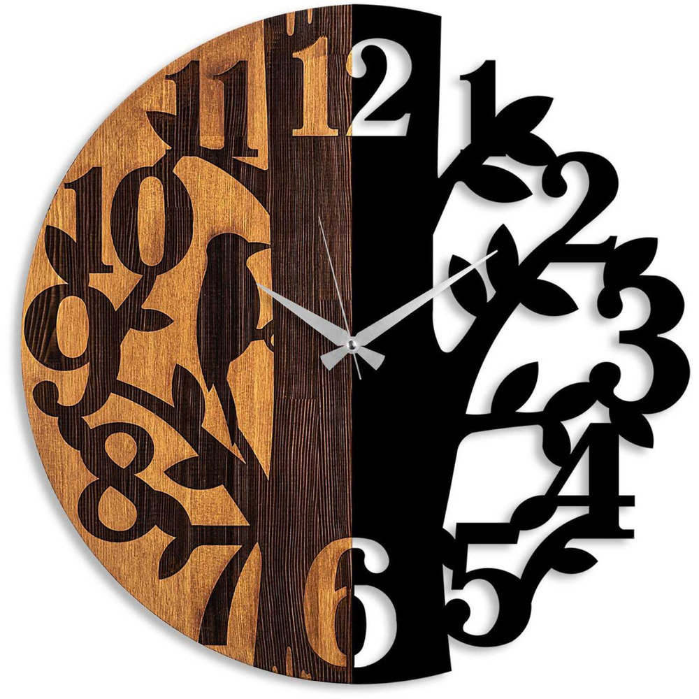 Horloge en bois et métal clock arbre