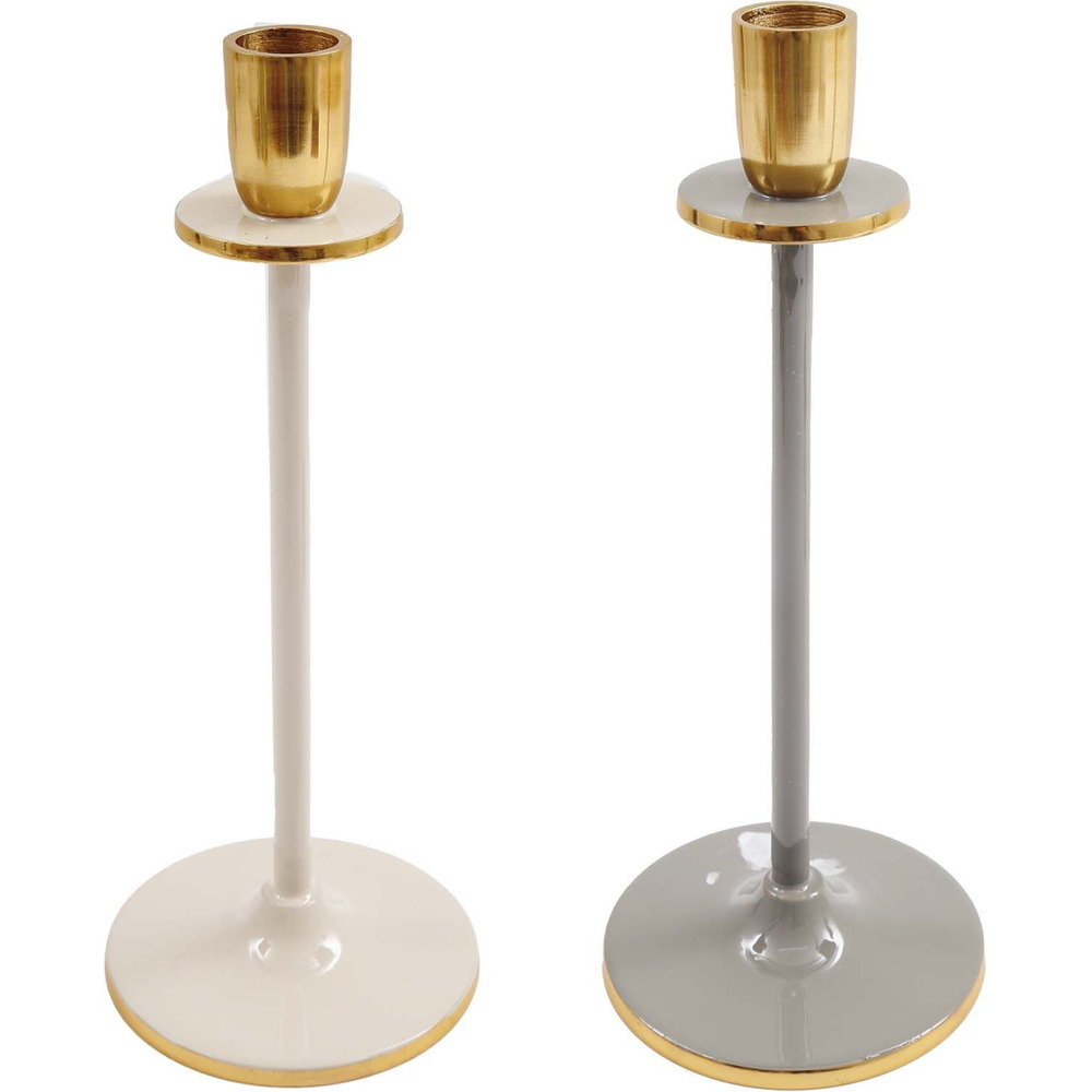 Bougeoir en aluminium 20 cm tonal irina (lot de 2)