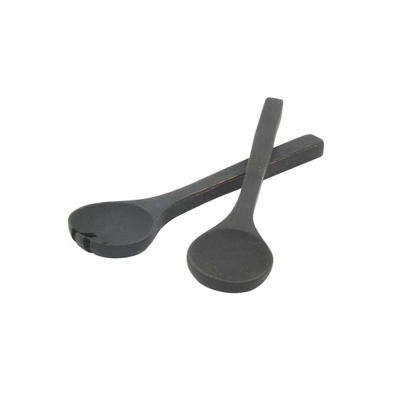 Paire de couverts à salade en bois d'acacia noir couverts