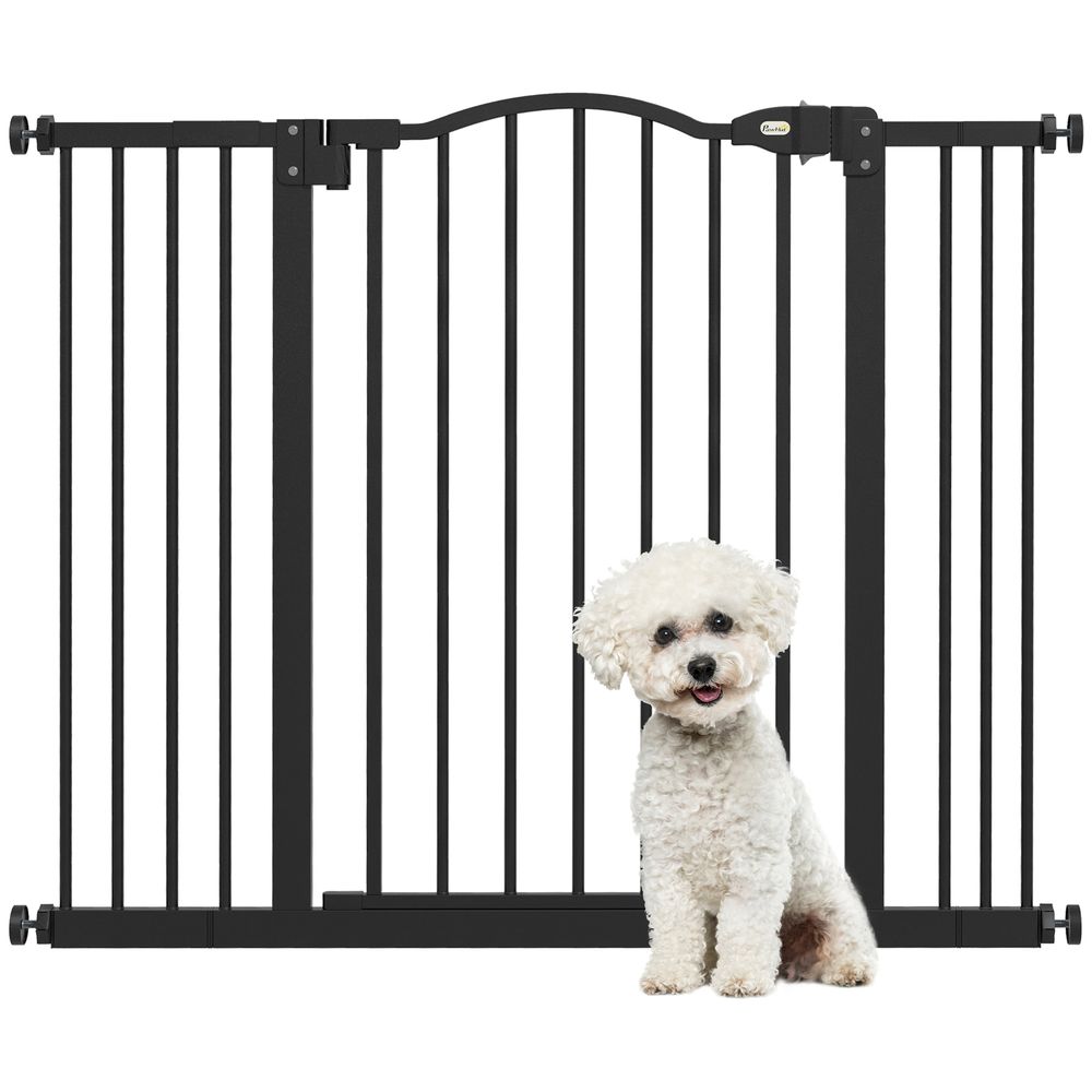 Barrière de sécurité extensible pour chien installation pression double verrouillage 74-100 cm noir