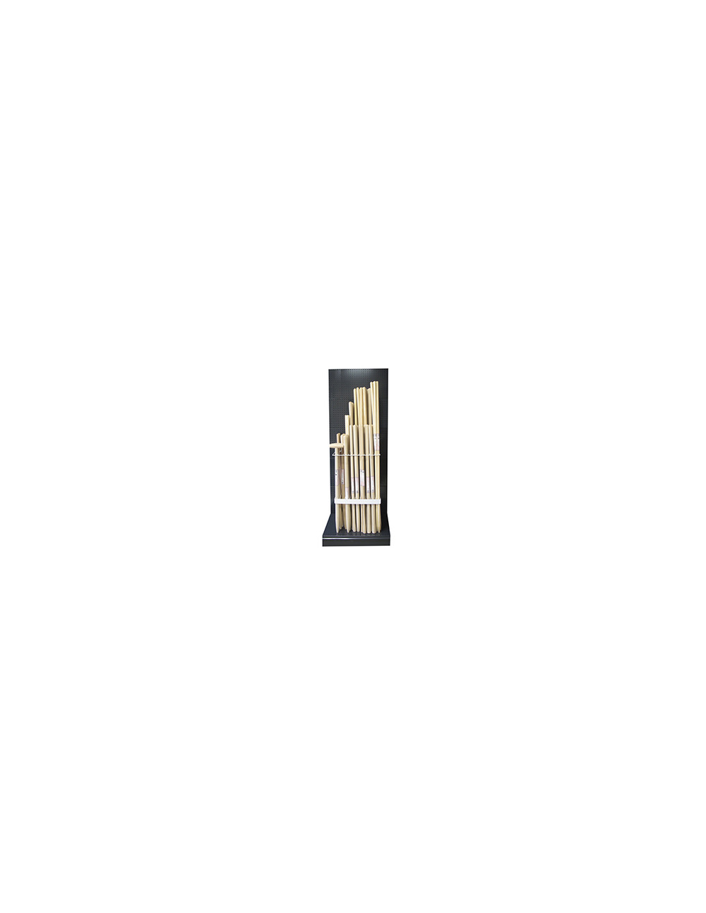 Jeu de deux grilles pour rangement en gondole, d'outils à manche. Support 9 rangées ou références réparties en 18 cases, avec ba