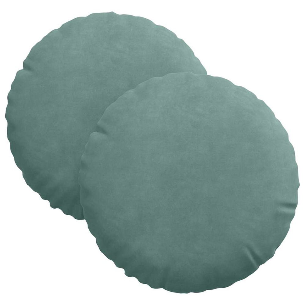 Coussins de siège 2 pcs vert mer ø 40 x 13 cm velours