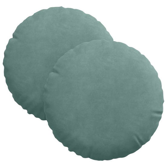 Coussins de siège 2 pcs vert mer ø 40 x 13 cm velours