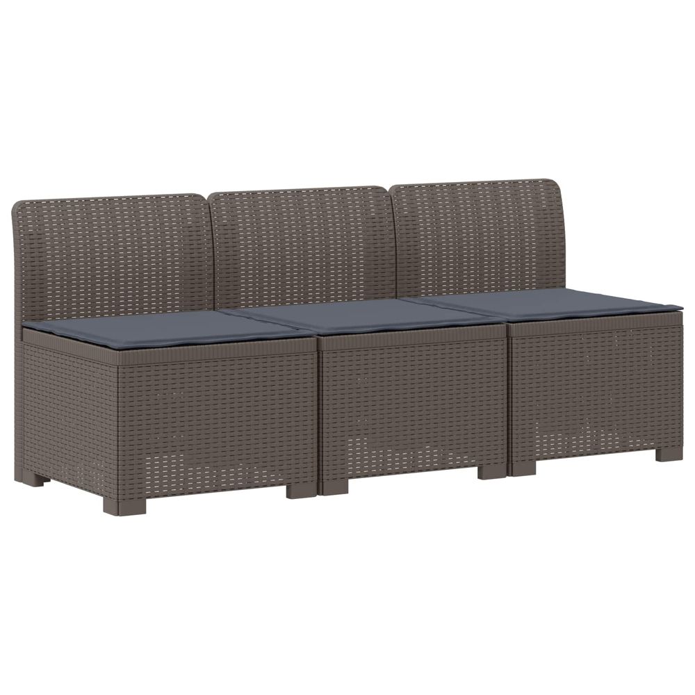 Canapé de jardin 3 places avec coussins look rattan 3 place pp