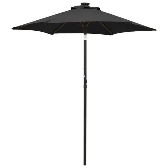 Parasol de jardin avec lumières led noir 200x211 cm aluminium