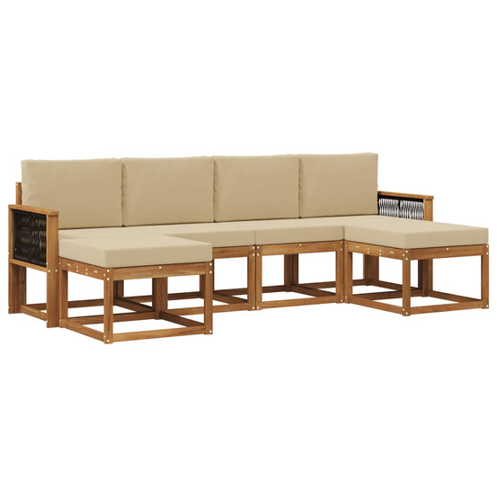 Ensemble de canapés d'extérieur 6 pcs naturel et beige