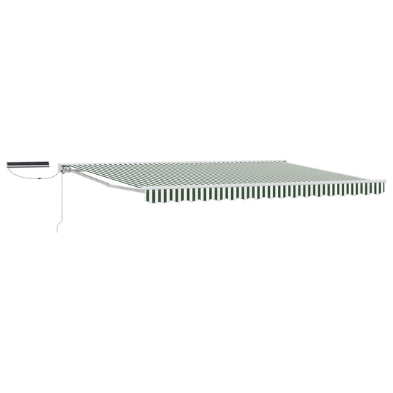 Auvent rétractable électrique vert et blanc 5 × 3,5 m