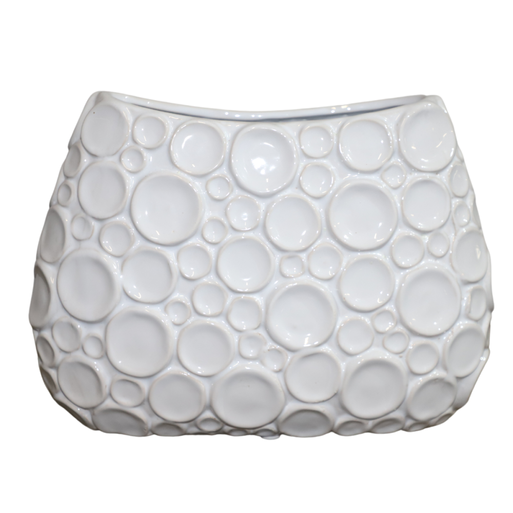 ° vase en céramique blanc 35.5 x 14.5 x ht.26 cm