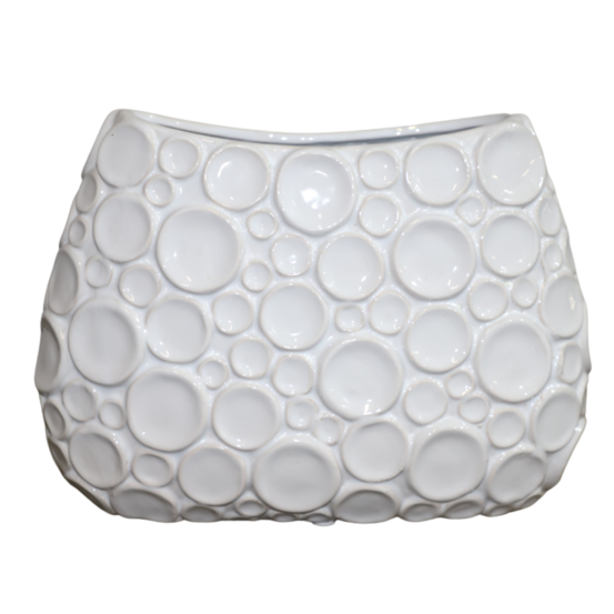 ° vase en céramique blanc 35.5 x 14.5 x ht.26 cm