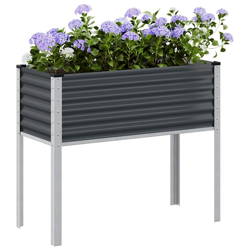 Grande jardinière surélevée acier potager 100x45cm anthracite