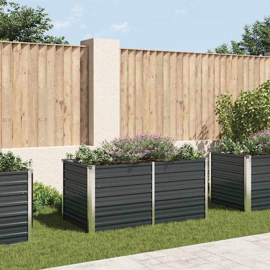 Jardinière surélevée acier galvanisé pour potager anthracite 160x80x77 cm