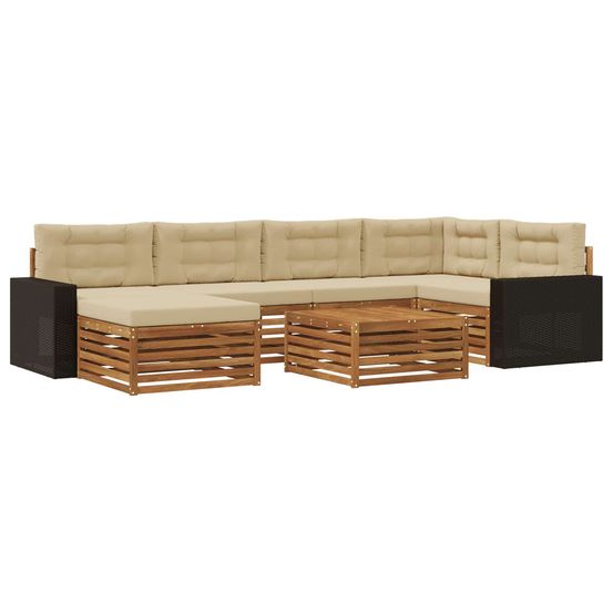 Ensemble de canapés d'extérieur 7 pc naturel et beige