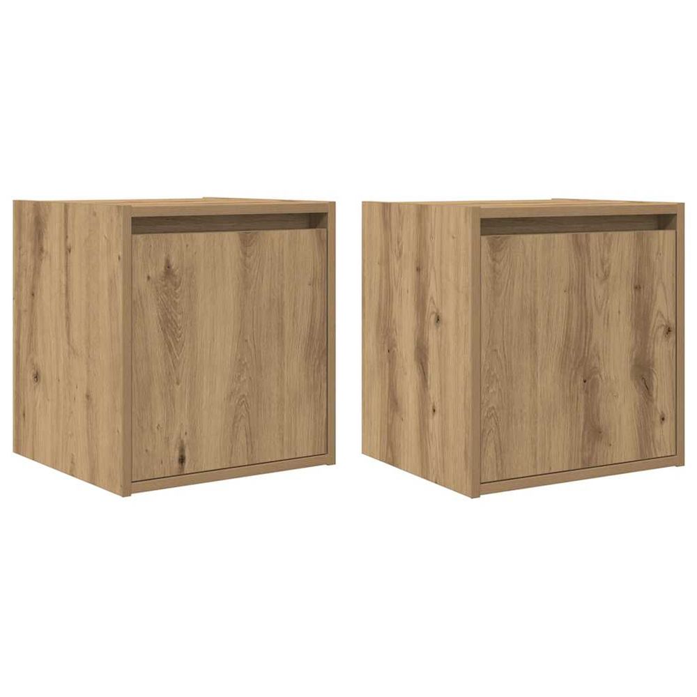 Tables de chevet murales 2 pcs chêne artisanal 38x34x40 cm