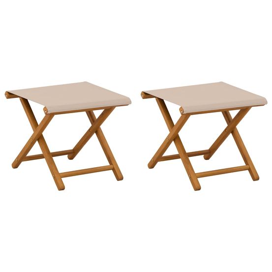 Chaise longue 2 pcs bois d'eucalyptus massif beige bain de soleil