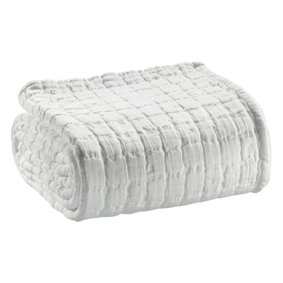 Couvre-lit stonewashed swami blanc 180 x 260 cm