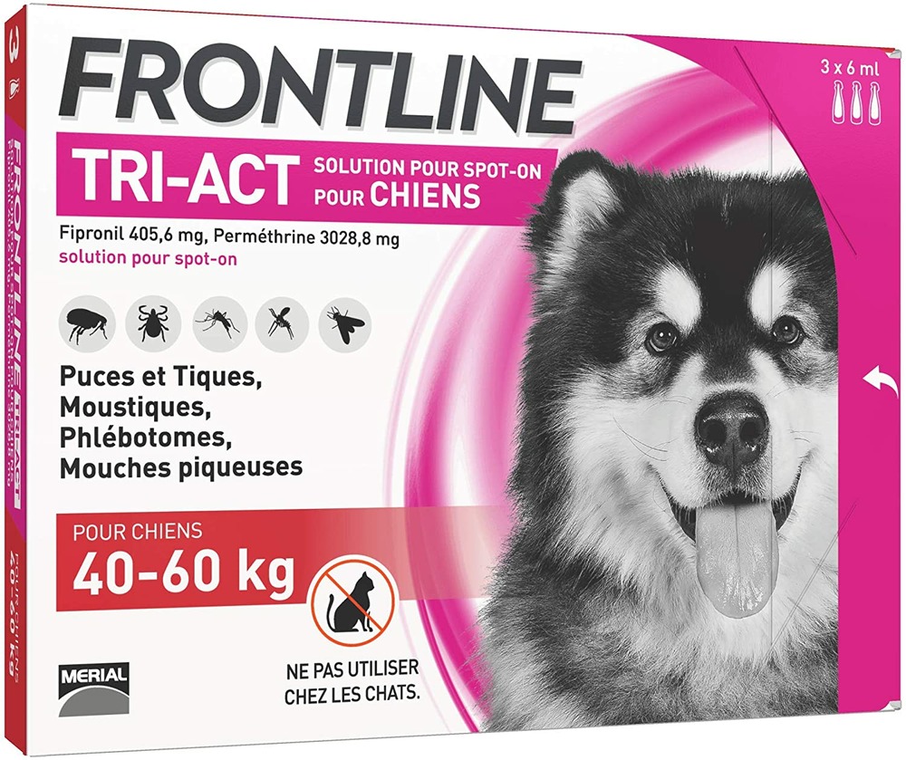 Frontline tri-act chien xl (40-60 kg) - boehringer 3 pipettes