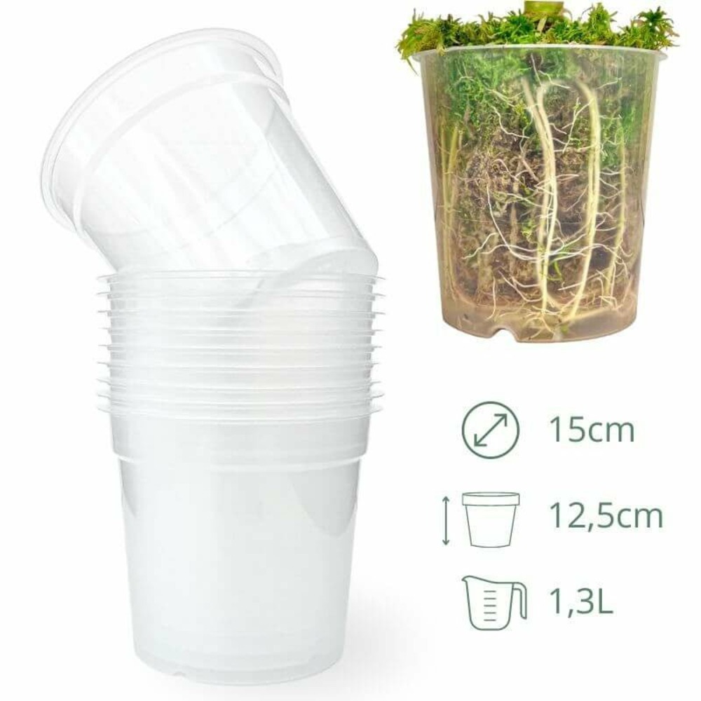 Lot x10 pots transparents - pot de 15cm - pots seuls