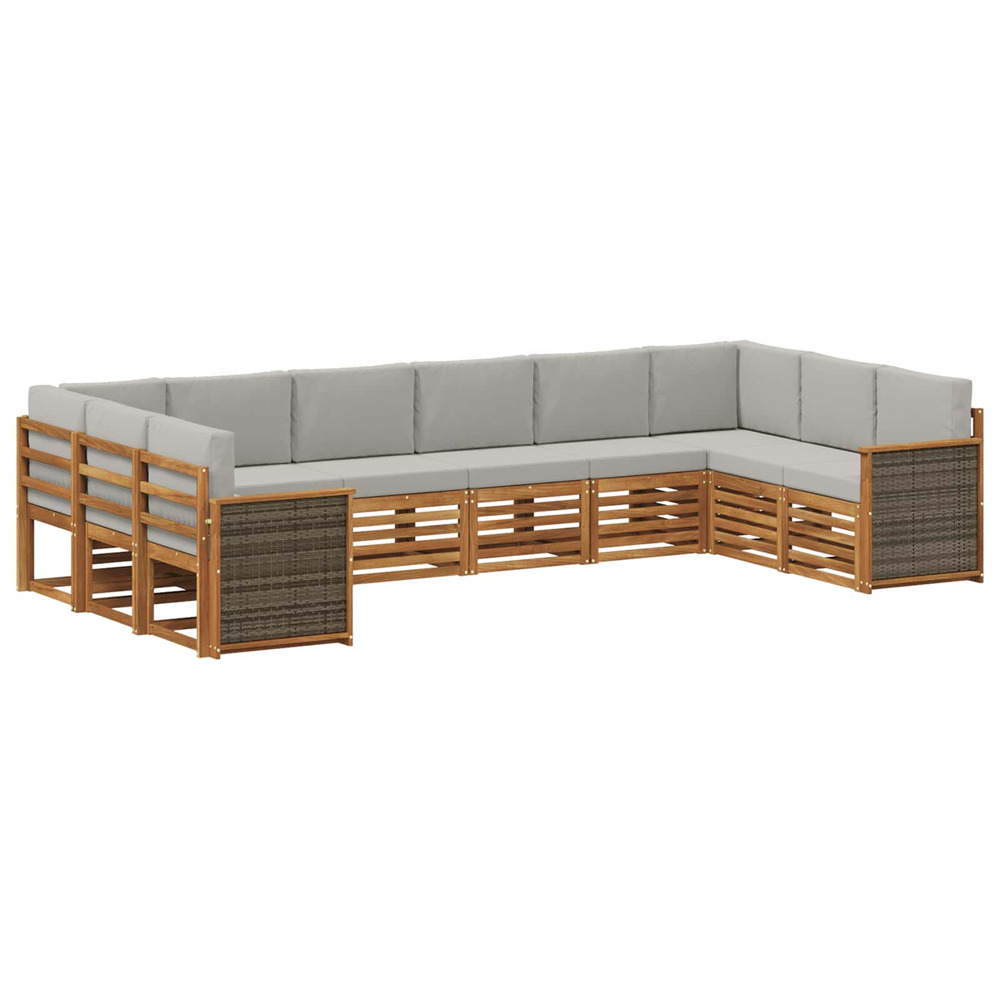 Ensemble de canapé d'angle 7 pcs naturel et gris clair