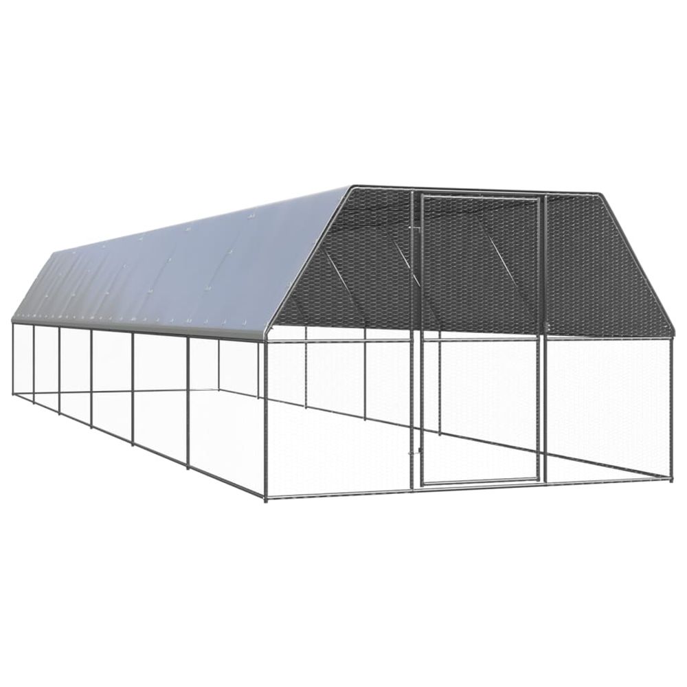 Poulailler d'extérieur 3x12x2 m acier galvanisé