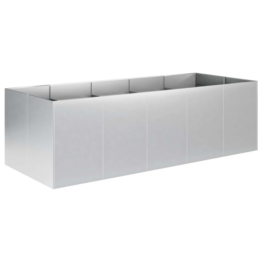 Cache-pot de jardin argenté 200 x 80 x 60 cm acier galvanisé