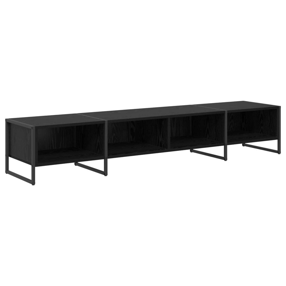 Meuble tv 170,5 x 36 x 30,5 cm chêne noir bois d'ingénierie