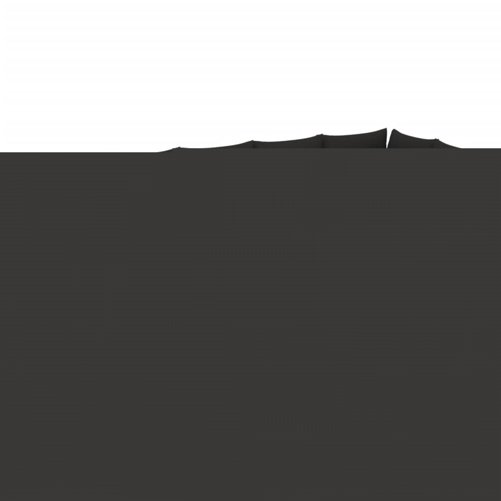 Salon de jardin 7 pcs avec coussins noir résine tressée