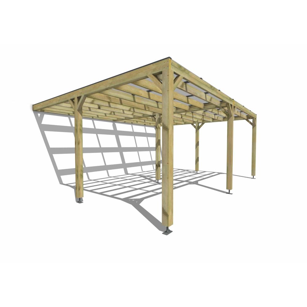 Pergola bois • 6m x 5m • adossée • sens largeur • couverture étanche transparente incluse • livraison comprise