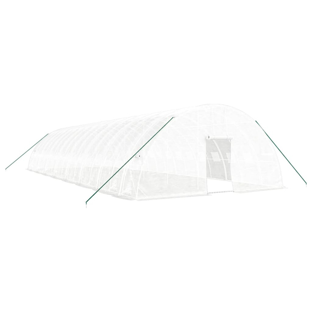 Serre avec cadre en acier blanc 96 m² 16x6x2,85 m