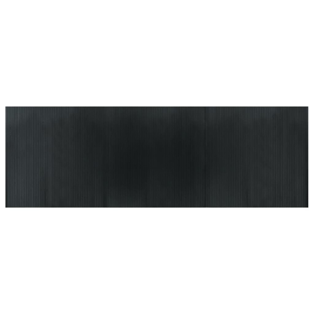 Tapis rectangulaire gris 100x300 cm bambou