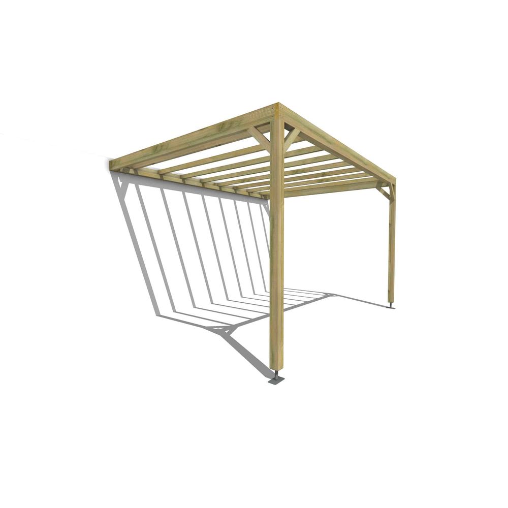 Pergola bois • 4m x 3m • adossée • sens profondeur • livraison comprise