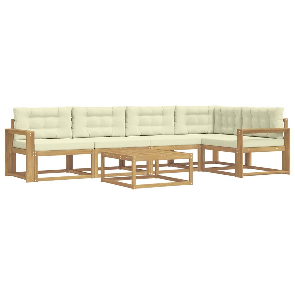 Ensemble de canapés d'extérieur 6 pc blanc et crème polyester