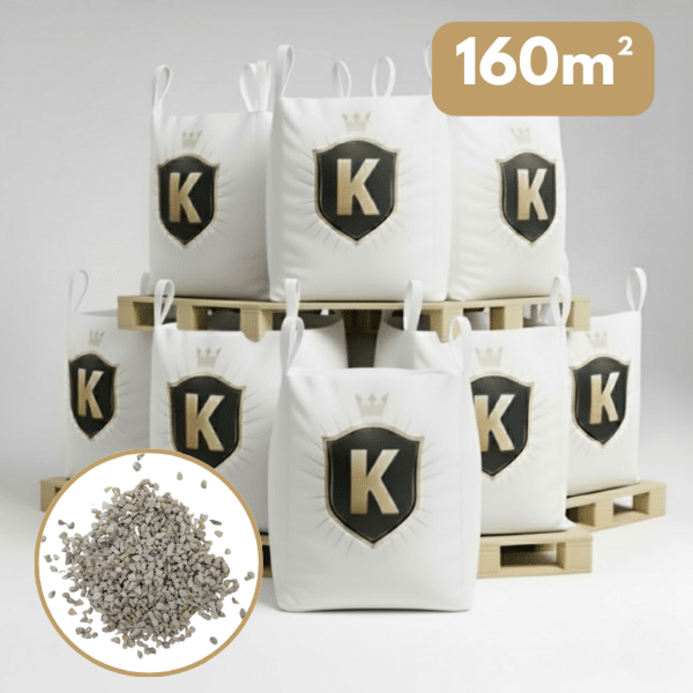 Gravillons calcaire blanc 6/10 mm – pack 8 big bag +/- 1,5t – 160 m²
