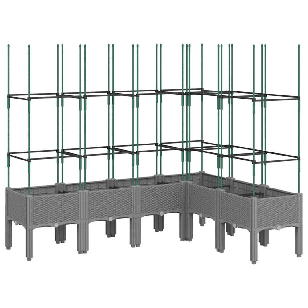 Jardinière d'extérieur avec treillis gris clair 160x120x142,5 cm pp