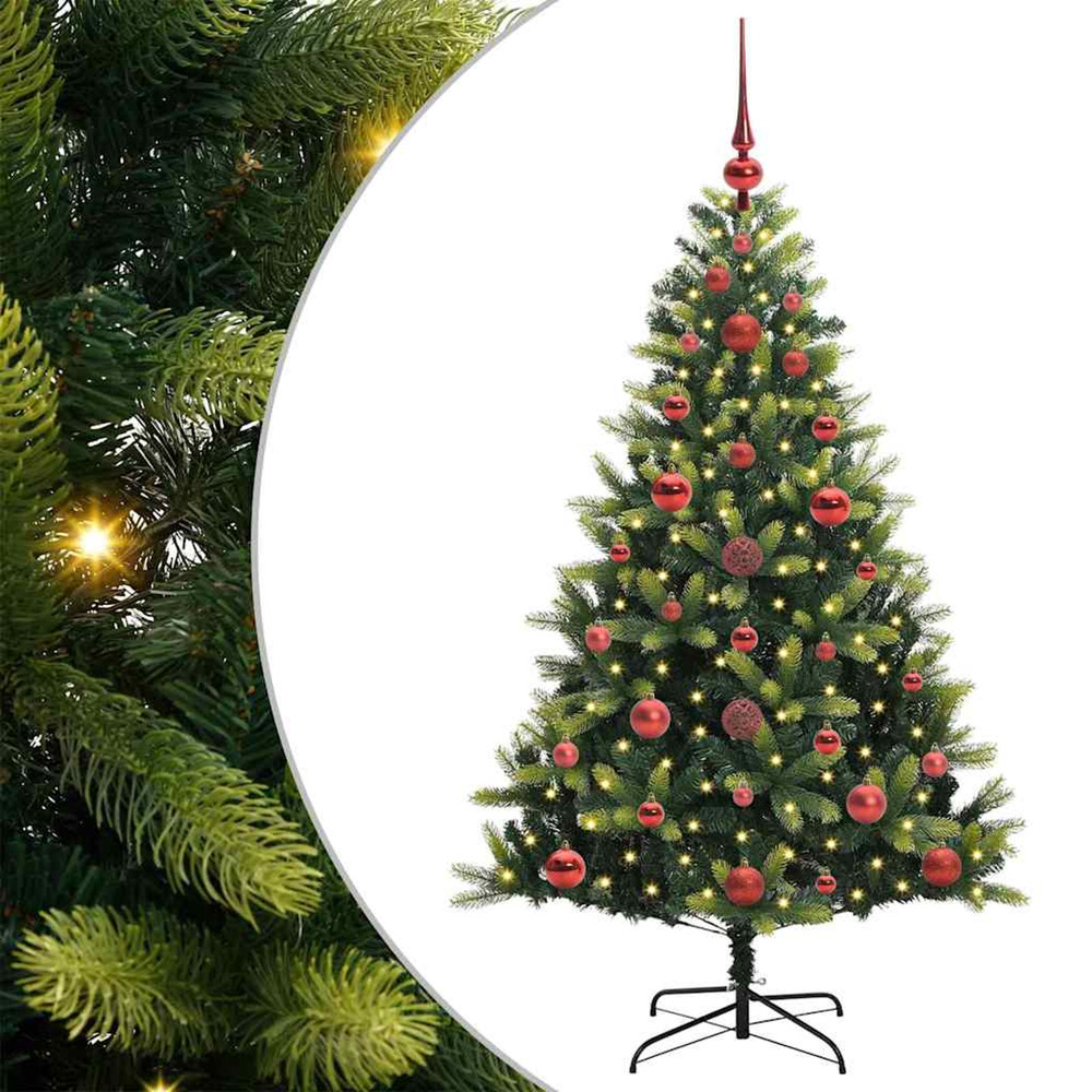 Arbre de noël artificiel à charnières 150 led vert 120 cm