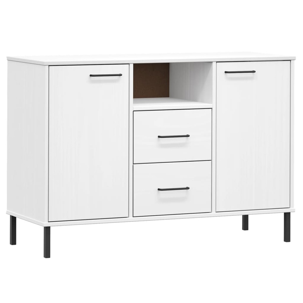 Buffet bahut commode armoire meuble de rangement organisateur cuisine salle de séjour salon avec pieds en métal 113 x 40 x 77